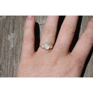 Engagement ring DAMAGED opal ring, unique opal ring, alternative   jewelry for h